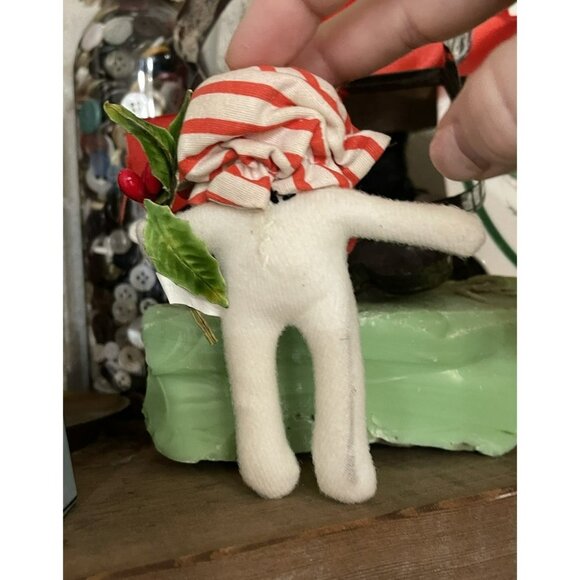 Snowmen Christmas Ornament Foam Balls Vintage Holiday Decor W Bonnet - Picture 6 of 7